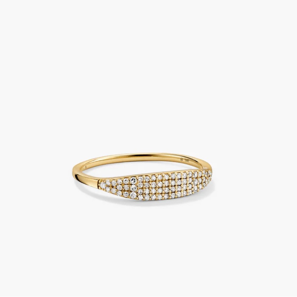 Mejuri 14k Gold Pave Diamond Ring Size 5